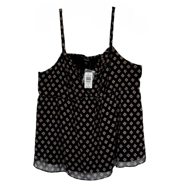 NWT Torrid Babydoll Chiffon Cami BLACK GEO FLORAL - size 3X - Picture 5 of 11
